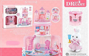 Розкладний будиночок замок, 3 поверхи, 2 флоксовых героя, вихованець, меблі, аксесуари к. 6628