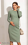 Облягаюча сукня - гольф для вагітних та годуючих Lily New S Юла Мама Оливковий DR-31.012, фото 3