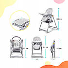 Дитячий стільчик, шезлонг для годування дитини 2в1 високий на коліщатках сірий KiderKraft LASTREE Grey, фото 6