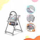 Дитячий стільчик, шезлонг для годування дитини 2в1 високий на коліщатках сірий KiderKraft LASTREE Grey, фото 7