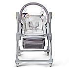 Дитячий стільчик, шезлонг для годування дитини 2в1 високий на коліщатках сірий KiderKraft LASTREE Grey, фото 9