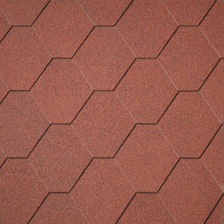 Бітумна черепиця IKO Superglass Hex (10) Tile Red
