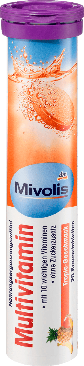 Шипучі таблетки-вітаміни Mivolis Полівітаміни, 20 шт.