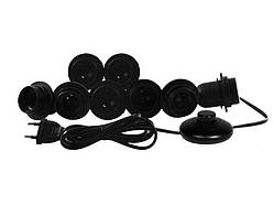 Підсвітка гримерного дзеркала світлодіодна врізна з ножним вимикачем 8шт (чорний колір)