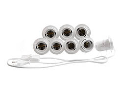 Підсвітка гримувального дзеркала світлодіодна врізна 8шт ручний вимикач, білий колір