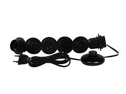 Підсвітка гримерного дзеркала світлодіодна врізна з ножним вимикачем 6шт (чорний колір)