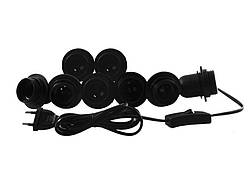 Підсвітка гримувального дзеркала світлодіодна врізна 8шт ручний вимикач, чорний колір