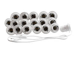 Підсвітка гримувального дзеркала світлодіодна врізна 18шт ручний вимикач, білий колір