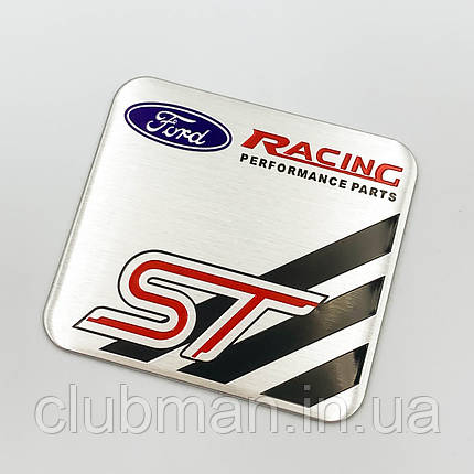 Металевий шильдик емблема ST Racing FORD (Форд) Квадратний, фото 1