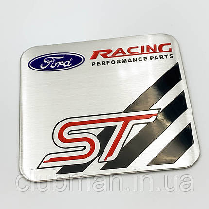 Металевий шильдик емблема ST Racing FORD (Форд) Квадратний, фото 3