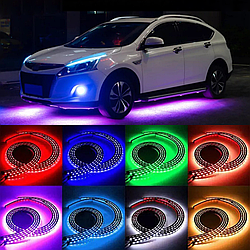 Подсветка Днища автомобиля RGB LED 7 цветов + 6 режимов с Пультом 120х90 Подсветка Светомузыка для авто