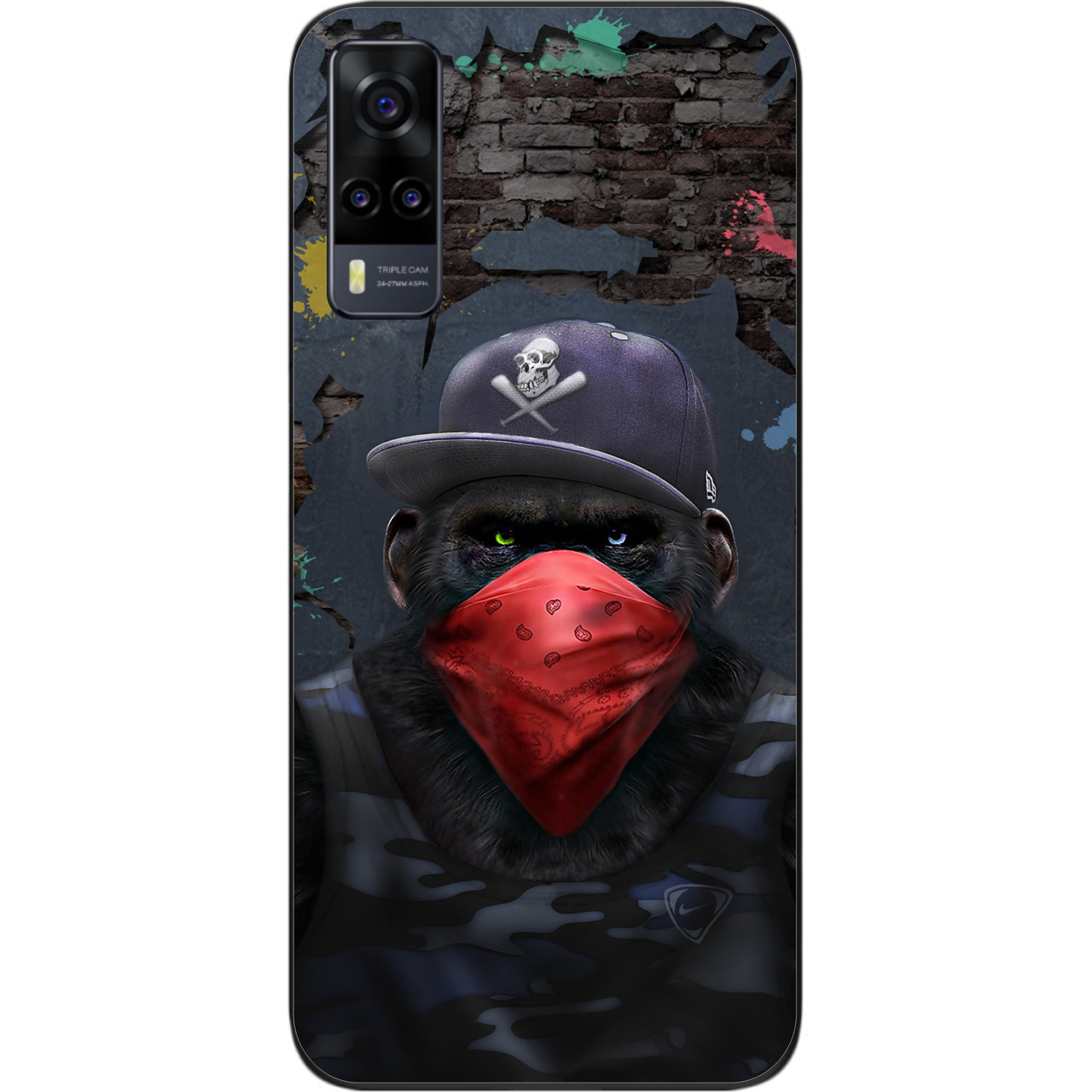 Бампер силіконовий для Vivo Y31 з малюнком Мавпа в кепці