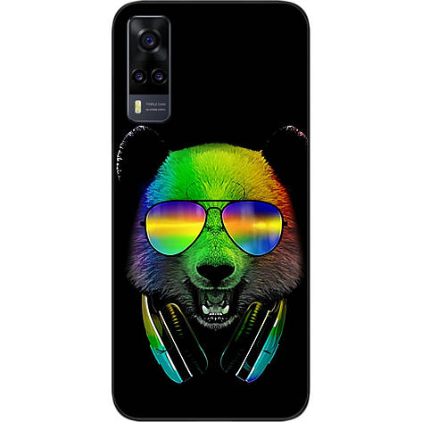 Силіконовий бампер для Vivo Y31 із зображенням Ведмедик в навушниках, фото 1
