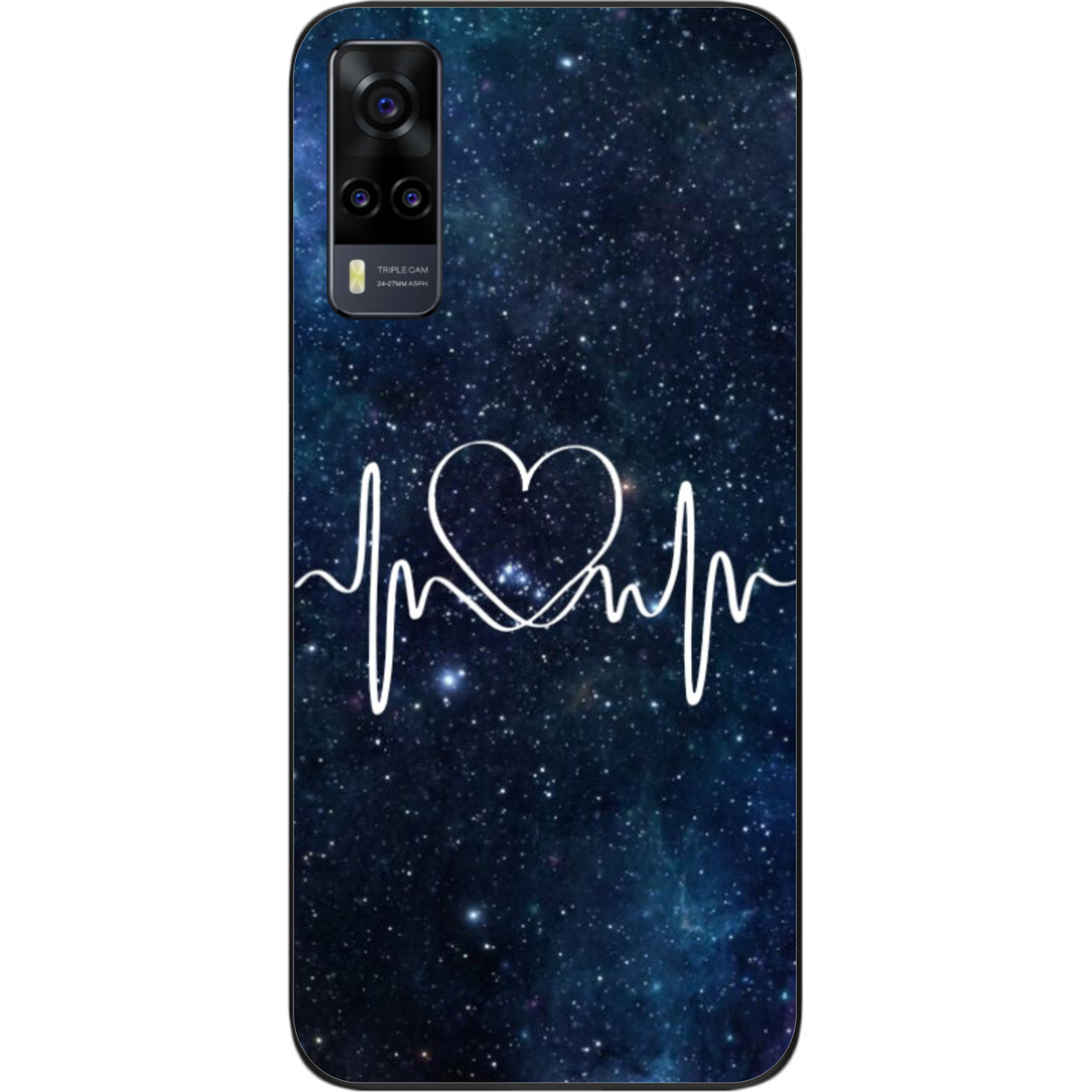 Оригінальний силіконовий чохол для Vivo Y31 з картинкою Кардіограма кохання