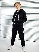 Теплий спортивний костюм Vikamoda для хлопчика р. 140 (Чорний)