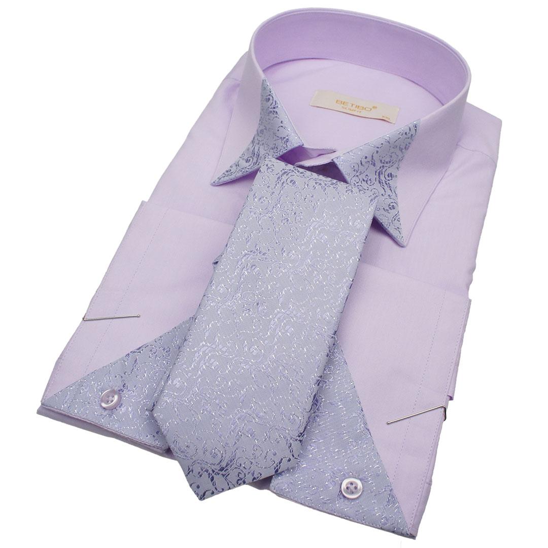Чоловіча сорочка Betibo G-lilac01бузкового кольору