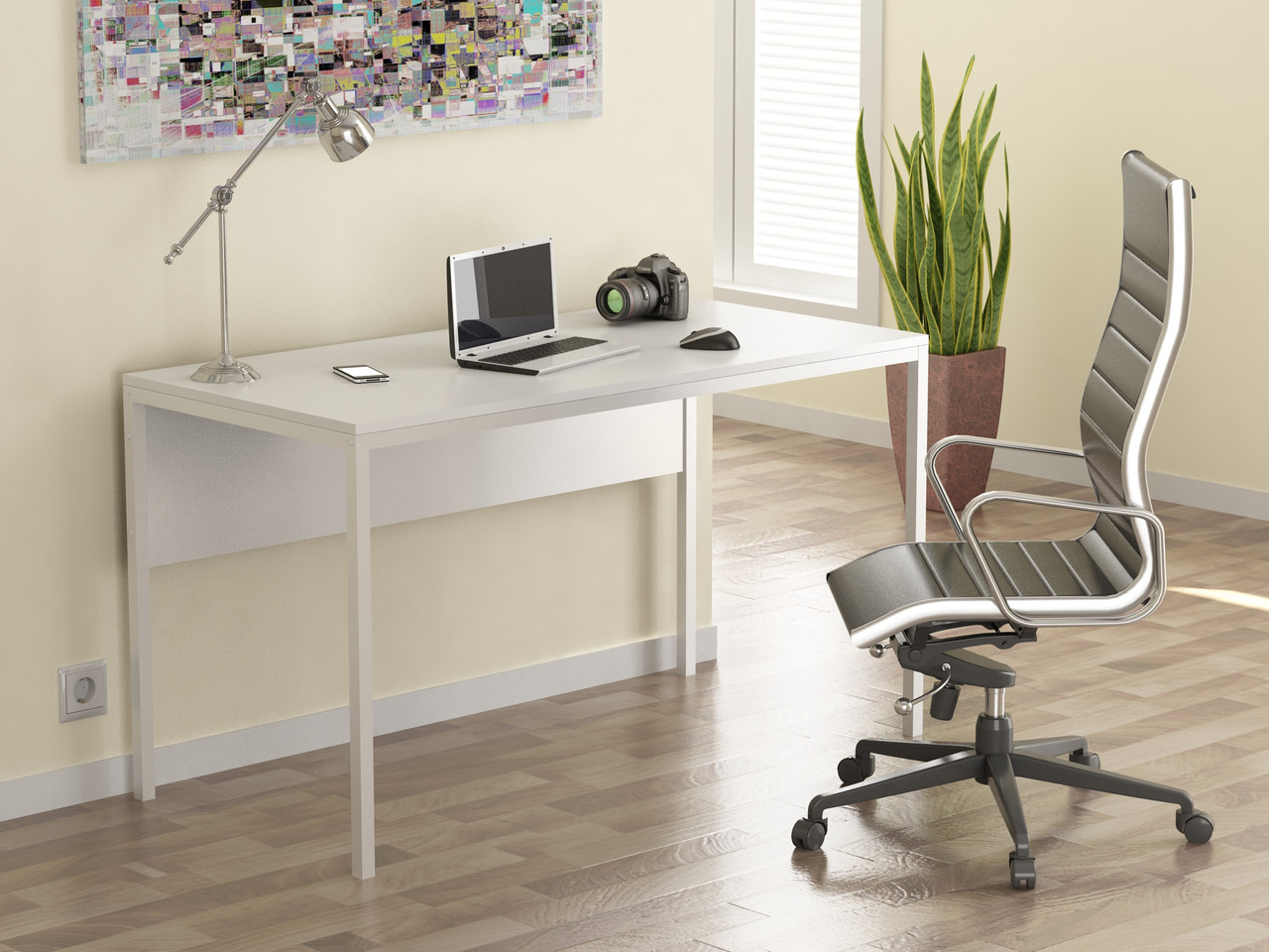 Стіл офісний L-2p (1200*650) білий TM Loft design