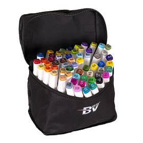 Фломастери кольорові (скетчмаркери) "BV800-60", Набір 60 кольорів у сумці, двосторонні