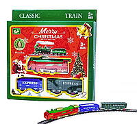 Новогодняя Железная Дорога ZJL Merry Christmas RAILWAY EXPRESS 5299-87 13 деталей Звук Свет на Батарейках