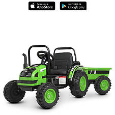 Дитячий електромобіль трактор із причепом John Deere M 4419EBLR-5 (MP3, SD, USB, мотори 2x35W, акум.12V9AH), фото 4