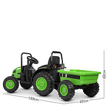 Дитячий електромобіль трактор із причепом John Deere M 4419EBLR-5 (MP3, SD, USB, мотори 2x35W, акум.12V9AH), фото 5