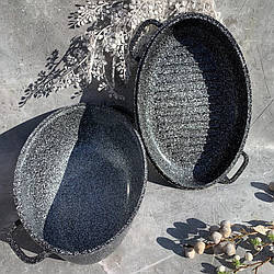 Гусятниця з литого алюмінію з гранітним покриттям і жаровнею 8 л Edenberg EB-4604 Гусятниця сковорода гриль