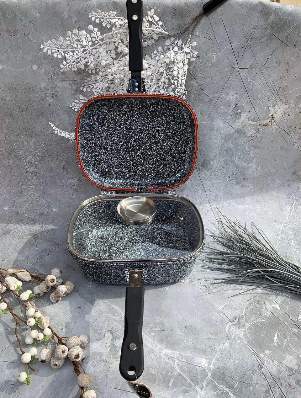 Сковорода-смаження-гусяниця 3в1 з гранітним антипригарним покриттям 3.6 л Edenberg EB-3320 Гусятниця лита, фото 1