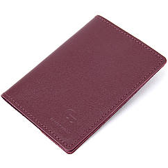 Матова шкіряна обкладинка на паспорт GRANDE PELLE 11482 Бордовий
