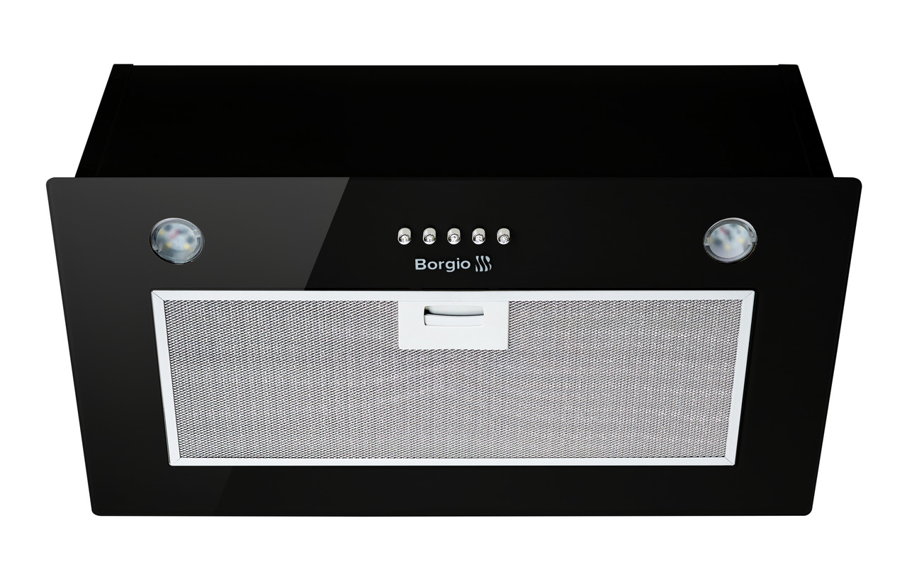 Кухонна витяжка вбудована BORGIO BBI (TR) 5840 black glass MU (850 м/куб)