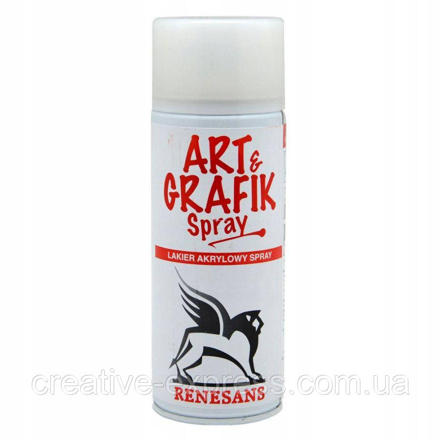 Лак аерозольний дамарний глянцевий 400мл, Renesans