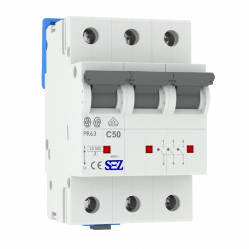 Автоматичний вимикач SEZ PR63 C50A 3P 10kA
