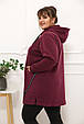 Кардиган жіночий на блискавці з капюшоном Августа бордо (52-70), фото 3