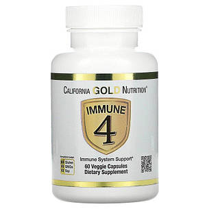 California Gold Nutrition, Immune 4, засіб для зміцнення імунітету, 60 вегетаріанських капсул США оригінал, фото 2