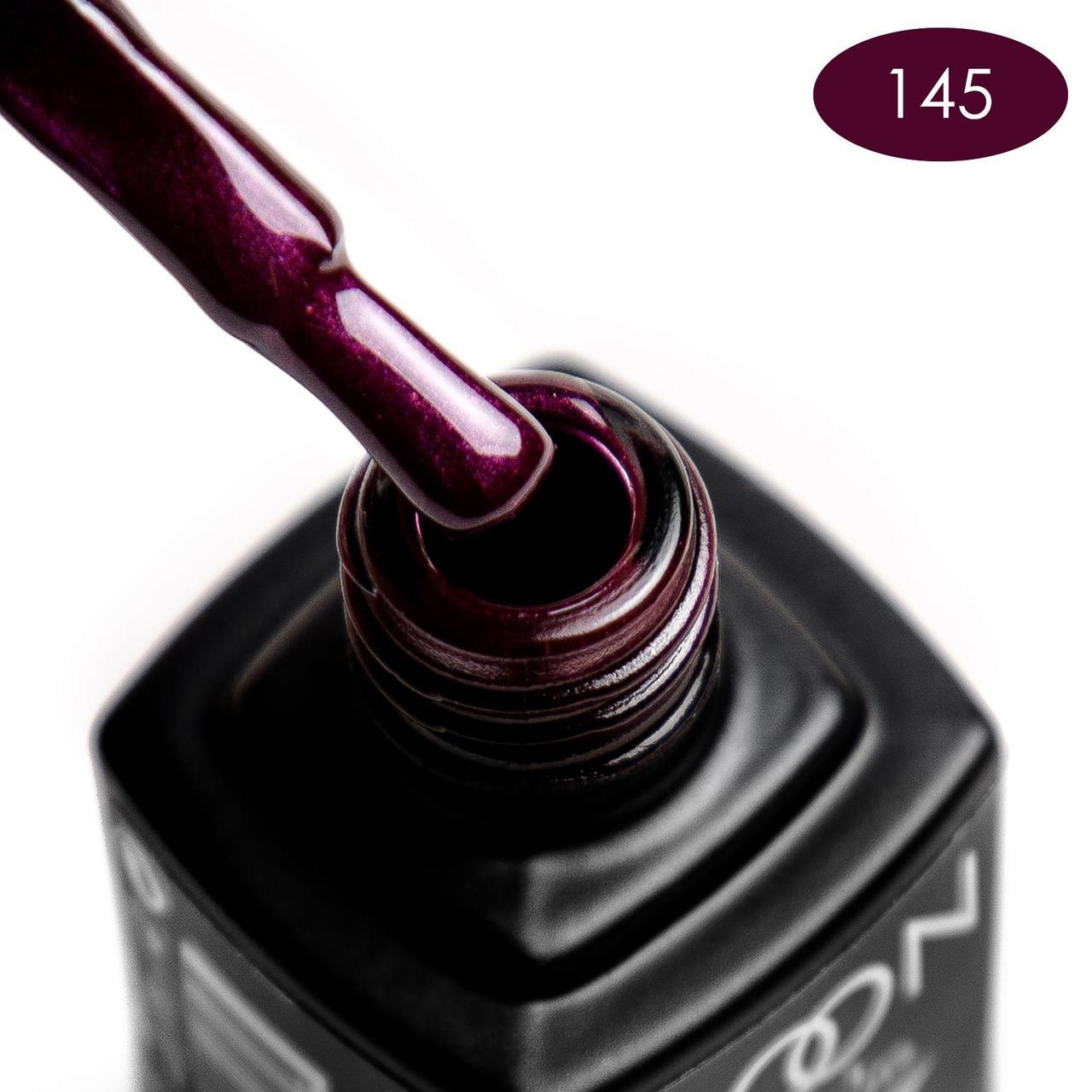 Гель-лак MOON FULL color Gel polish №145 (баклажановий, микроблиск), 8 мл