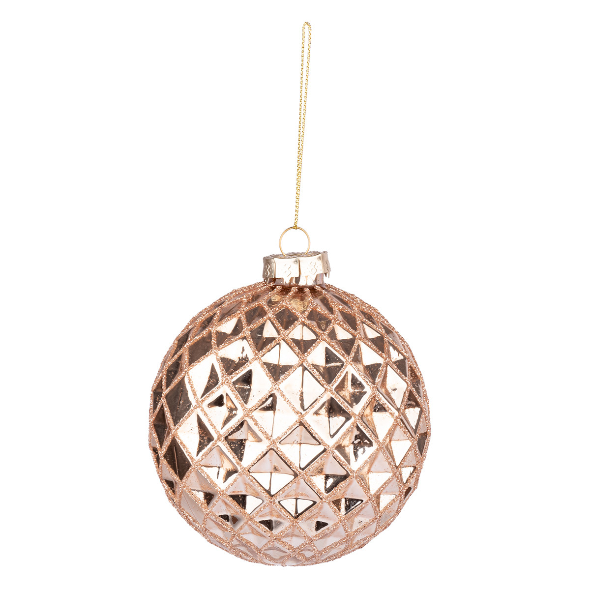 Новорічна куля Novogod'ko скло 8 см золотий глянець орнамент (973833), фото 1