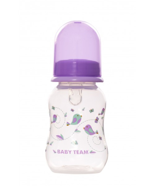 Бутылочка с талией и силиконовой соской, 125 мл Baby Team