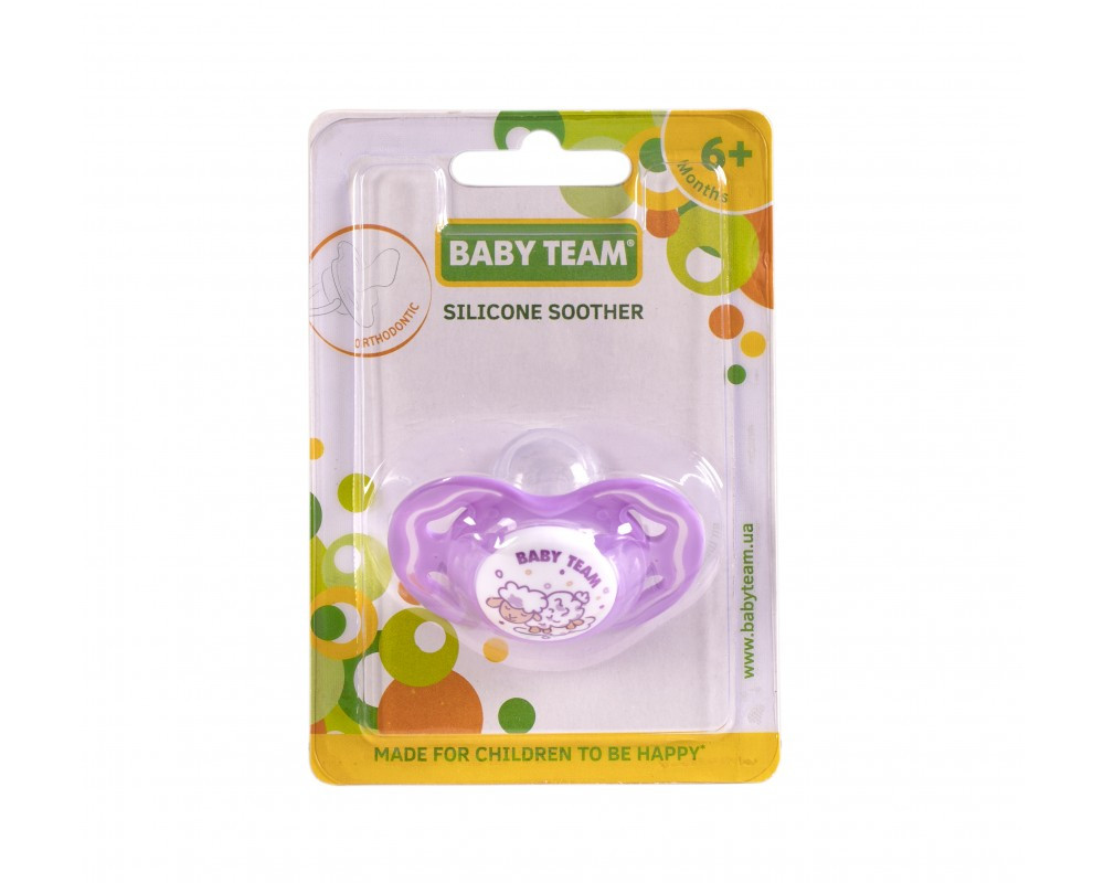 Пустушка силіконова ортодонтична Baby Team 6+, фото 1