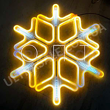 [ОПТОМ 10 шт] 60x60x60 см LED Світлодіодна Фігура Сніжинка Жовта від Мережі Вулична ОПТ
