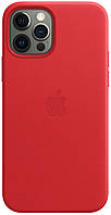 Шкіряний чохол-накладка Apple Leather Case with MagSafe for iPhone 12 Pro Max, (PRODUCT)RED (MHKJ3)