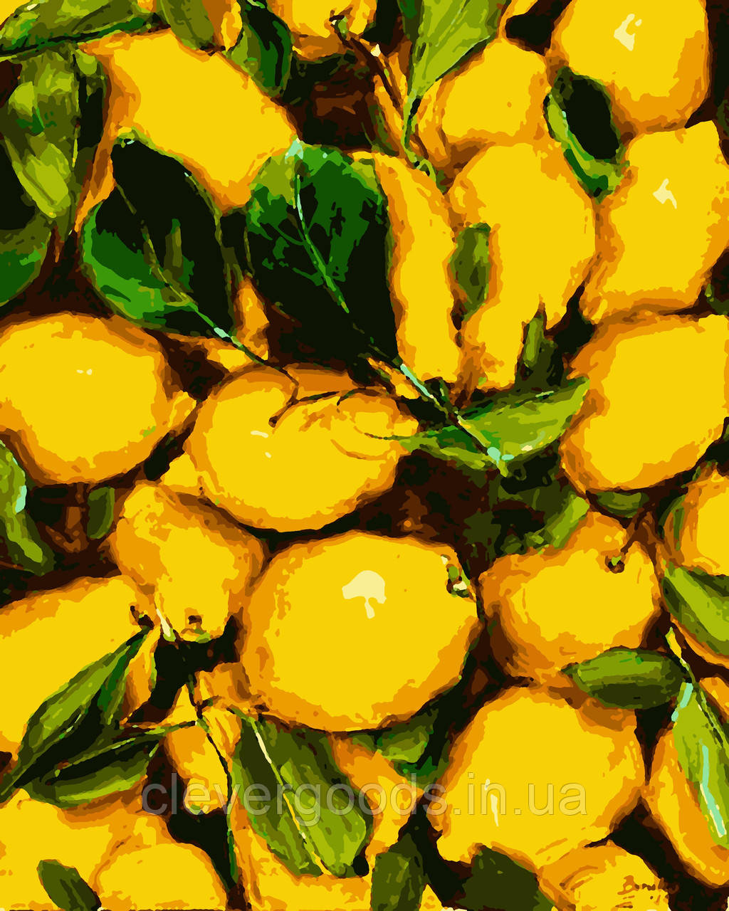 Картина по номерам на ПОДРАМНИКЕ рисование по номерам на холсте "Сочные лимоны" 50*60 см - фото 1 - id-p1496243687