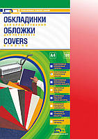 Обложка для переплета А4 прозрачная,180мкм,100шт/уп Красный