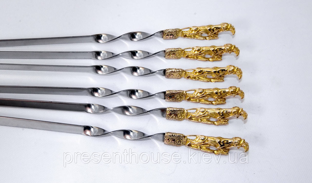 Набір шампурів ручної роботи "Здобич" сагайдаку зі шкіри, фото 1