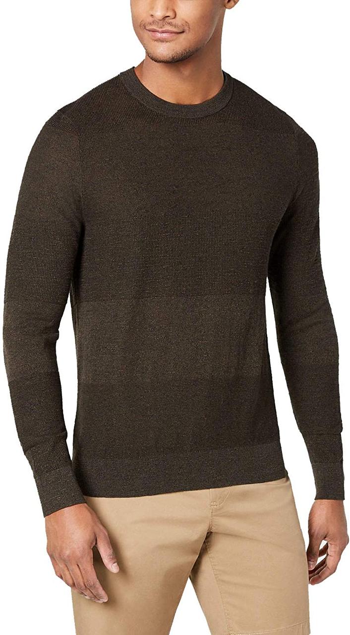 Чоловічий светр Michael Kors в'язаний із довгим рукавом із круглим вирізом, оливковий, р. L, 100% оригінал, USA