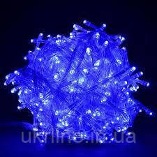 Гірлянда світлодіодна 300LED 25 метрів Синя з білим дротом