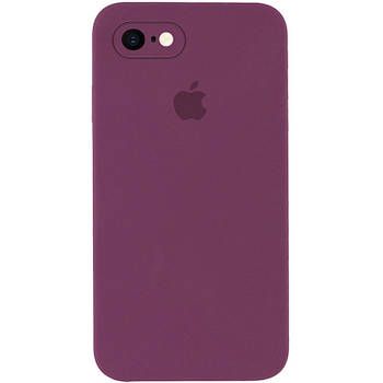 Чохол Silicone Full case camera SQUARE (квадратні) для IPhone 8 Marsala (33) марсала