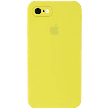 Чохол Silicone Full case camera SQUARE (квадратні) для IPhone 8 Flash (10) жовтий