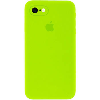 Чохол Silicone Full case camera SQUARE (квадратні) для IPhone 8 Party Green (43) яскраво-зелений