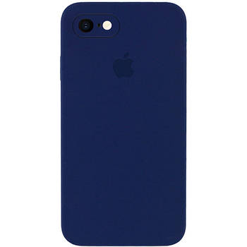 Чохол Silicone Full case camera SQUARE (квадратні) для IPhone 8 Dark Blue (28) темно-синій