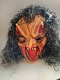 Латексна маска відьми з волоссям, фото 2