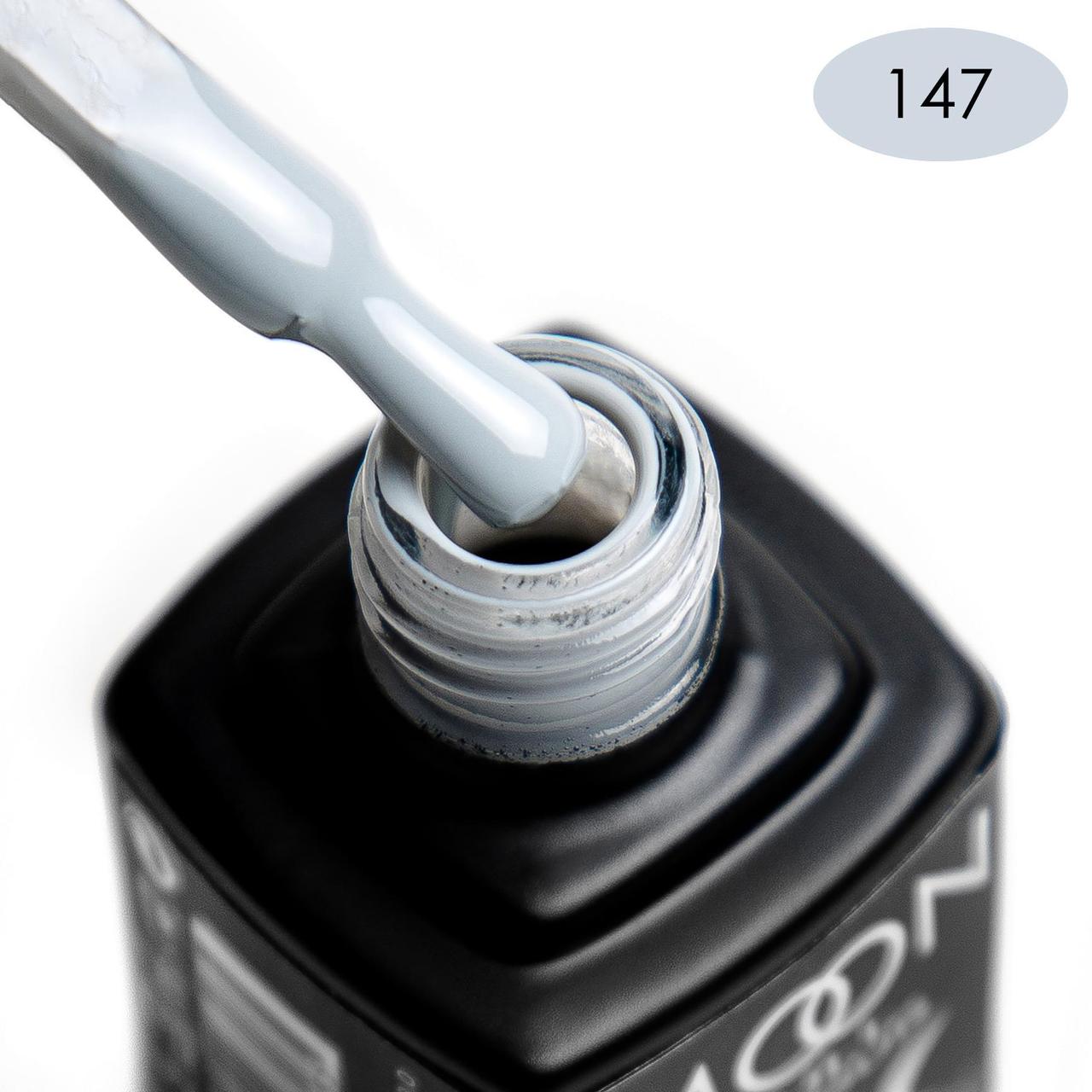 Гель-лак MOON FULL color Gel polish №147 (сіро-блакитний, емаль), 8 мл